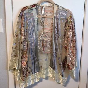 Anthropology silk cardigan